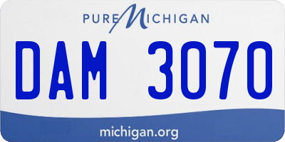 MI license plate DAM3070