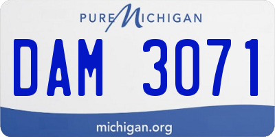 MI license plate DAM3071