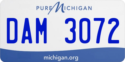 MI license plate DAM3072