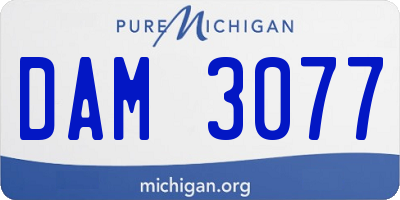 MI license plate DAM3077