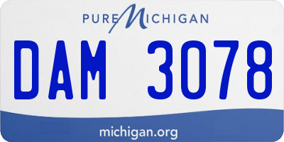 MI license plate DAM3078