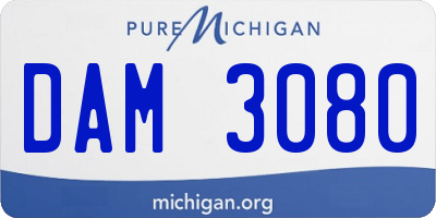 MI license plate DAM3080