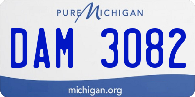 MI license plate DAM3082