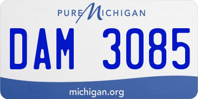 MI license plate DAM3085
