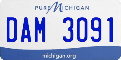 MI license plate DAM3091