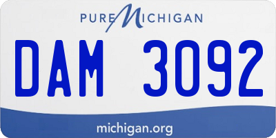 MI license plate DAM3092