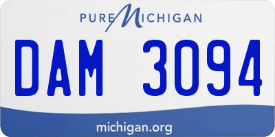 MI license plate DAM3094