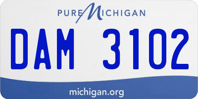 MI license plate DAM3102