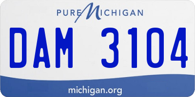 MI license plate DAM3104