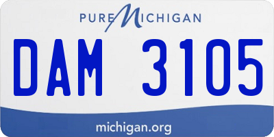MI license plate DAM3105