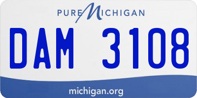 MI license plate DAM3108