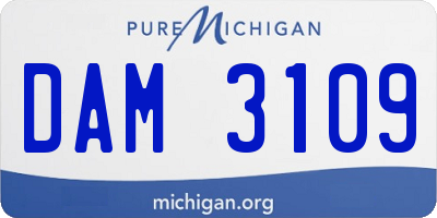 MI license plate DAM3109