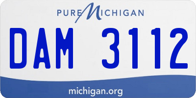 MI license plate DAM3112