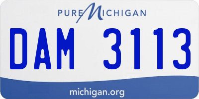 MI license plate DAM3113