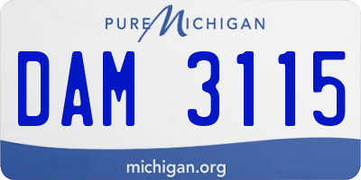 MI license plate DAM3115