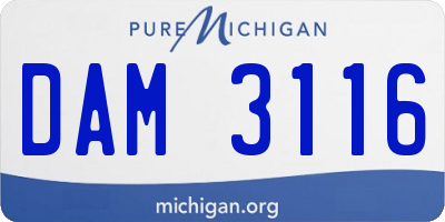 MI license plate DAM3116
