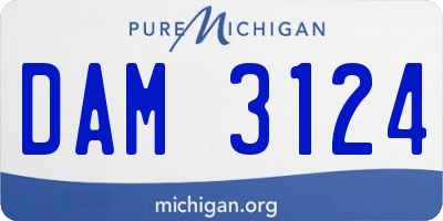 MI license plate DAM3124
