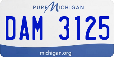 MI license plate DAM3125