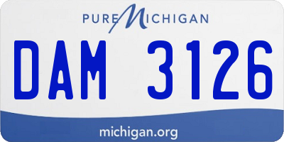 MI license plate DAM3126