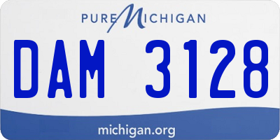 MI license plate DAM3128