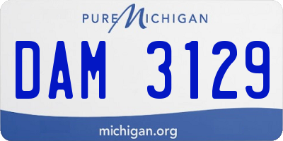 MI license plate DAM3129