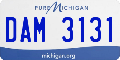 MI license plate DAM3131