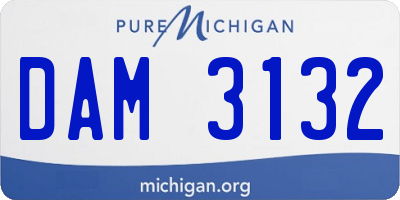 MI license plate DAM3132