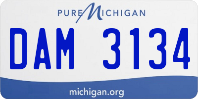 MI license plate DAM3134