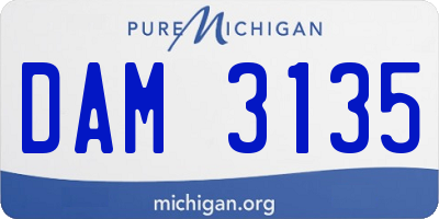 MI license plate DAM3135