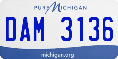 MI license plate DAM3136