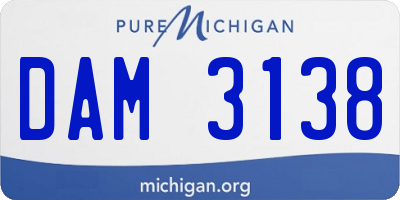 MI license plate DAM3138