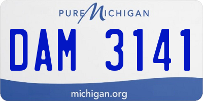 MI license plate DAM3141