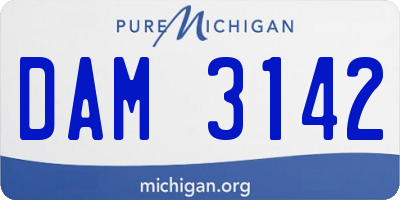 MI license plate DAM3142