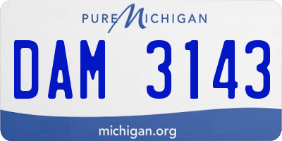 MI license plate DAM3143