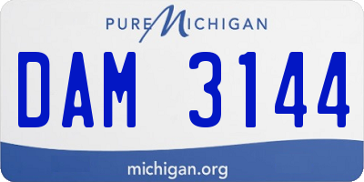 MI license plate DAM3144
