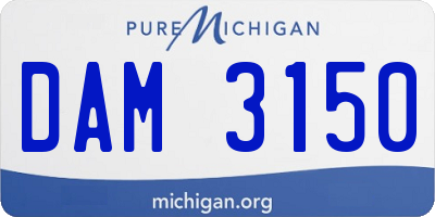 MI license plate DAM3150