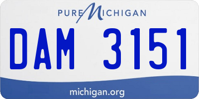 MI license plate DAM3151