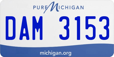 MI license plate DAM3153