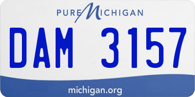 MI license plate DAM3157