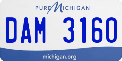 MI license plate DAM3160