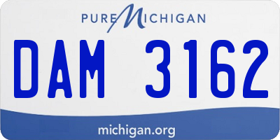 MI license plate DAM3162