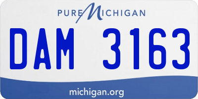 MI license plate DAM3163