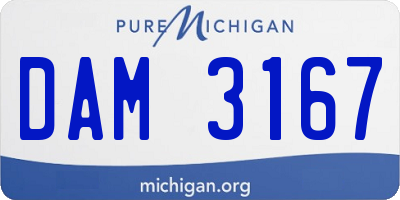 MI license plate DAM3167