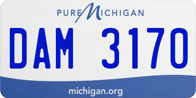 MI license plate DAM3170