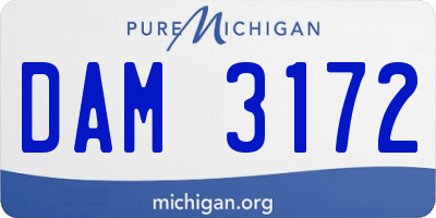 MI license plate DAM3172