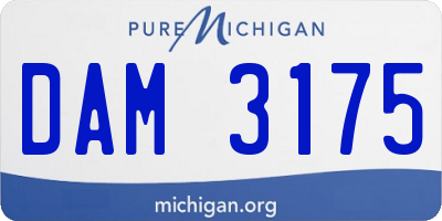 MI license plate DAM3175
