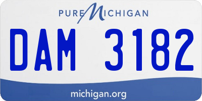 MI license plate DAM3182