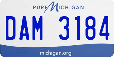 MI license plate DAM3184
