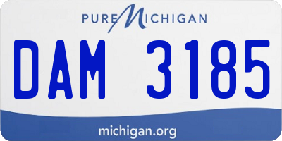 MI license plate DAM3185