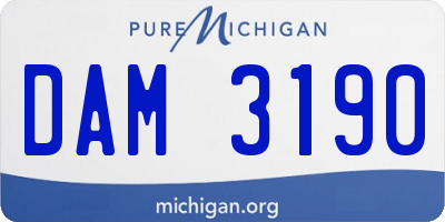 MI license plate DAM3190